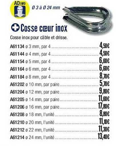 cosse cœur inox