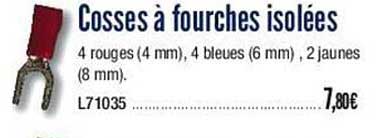 cosses à fourches isolées