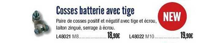 cosses batterie avec tige