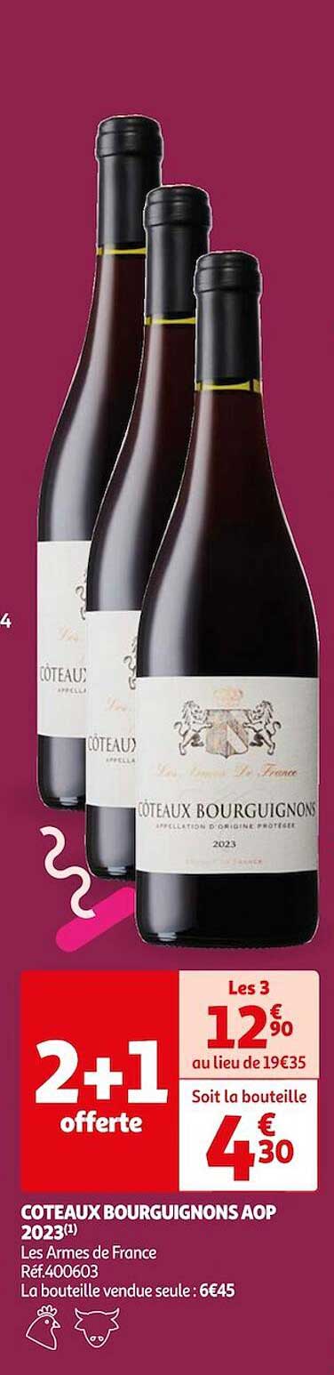 coteaux bourguignons aop 2023 les armes de france