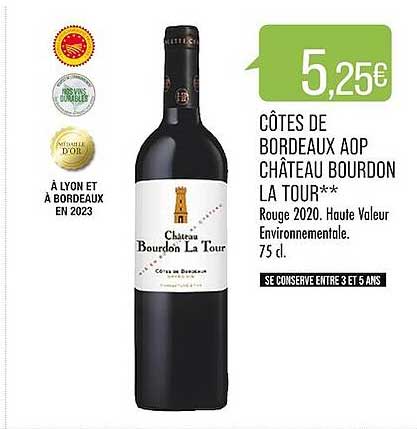 Côtes De Bordeaux Aop Château Bourdon La Tour Rouge 2020