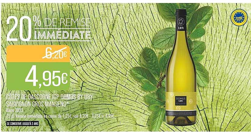côtes de gascogne igp domus by uby sauvignon gros manseng