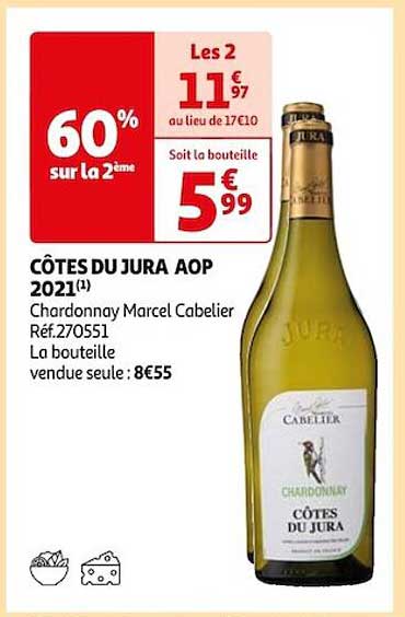 côtes du jura aop 2021 chardonnay marcel cabelier