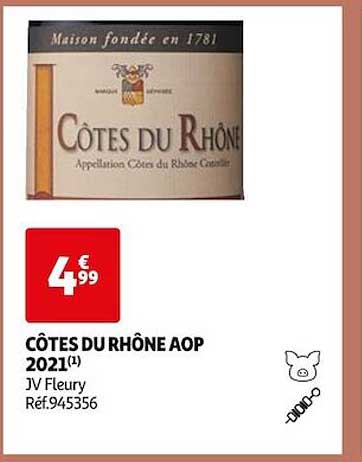 côtes du rhône aop 2021 jv fleury