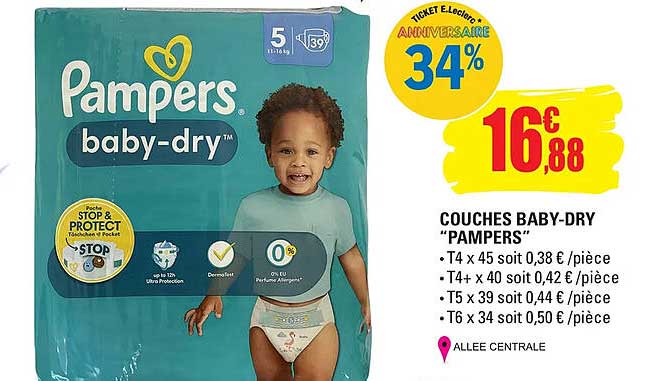 Couches Baby-dry "pampers"
