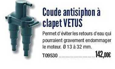 coude antisiphon à clapet vetus