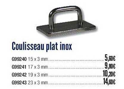 coulisseau plat inox