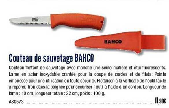 couteau de sauvetage bahco