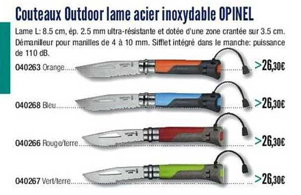 couteau outdoor lame acier inoxydable opinel