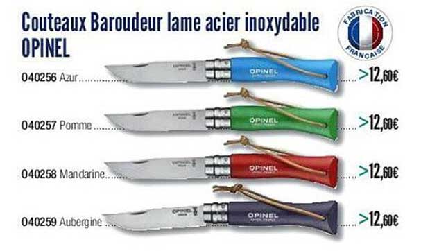 couteaux baroudeur lame acier inoxydable opinel