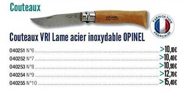 couteaux vri lame acier inoxydable opinel