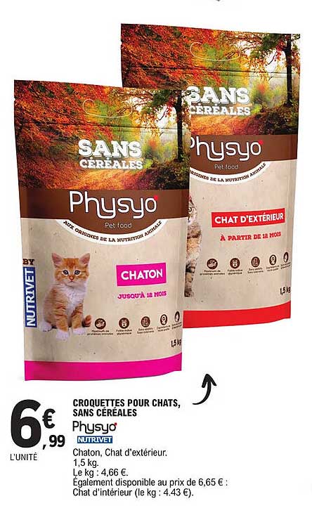 Croquettes Pour Chats, Sans Céréales Physyo