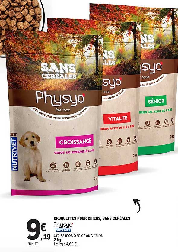 Croquettes Pour Chiens, Sans Céréales Physyo