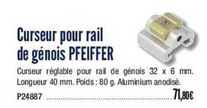 curseur pour rail de génois pfeiffer