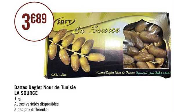 dattes deglet nour de tunisie la source