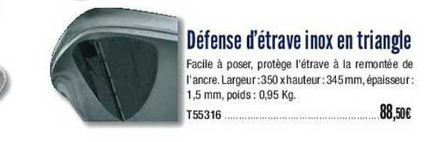défense d'étrave inox en triangle