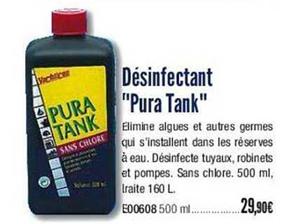désinfectant "pura tank"