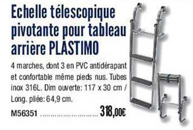 échelle télescopique pivotante pour tableau arrière plastimo