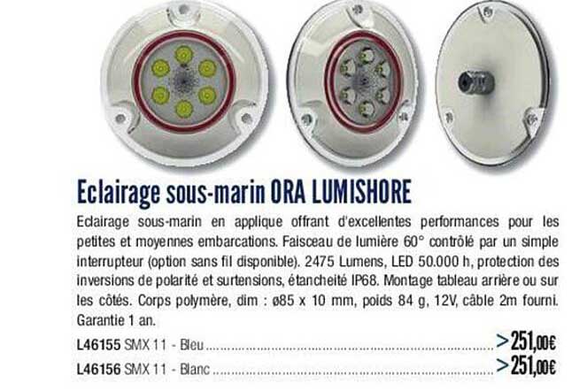 éclairage sous-marin ora lumishore