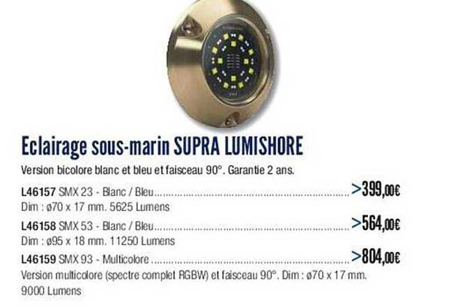 éclairage sous-marin supra lumishore