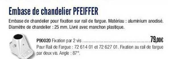 embase de chandelier pfeiffer