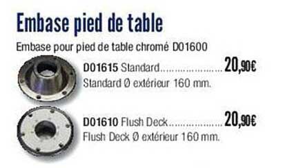 embase pied de table