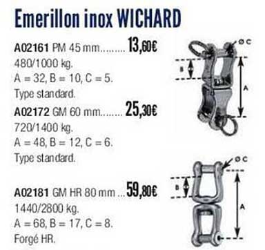 emerillon inox wichard