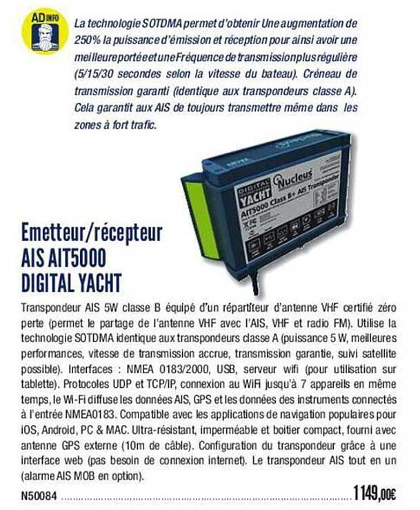 émetteur / récepteur ais ait5000 digital yacht