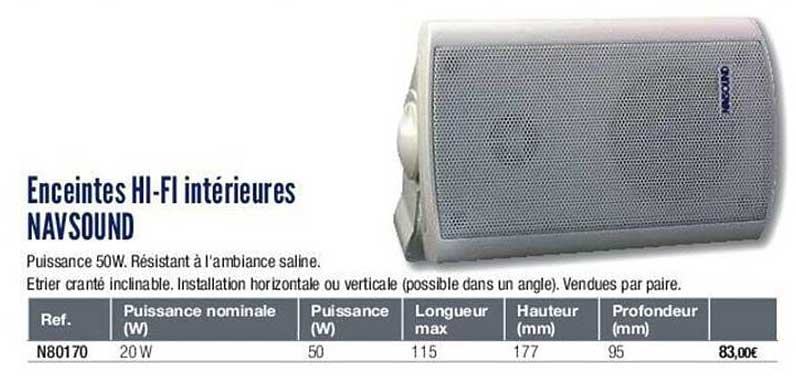 enceintes hi-fi intérieures navsound