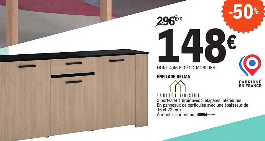 enfilade helma parisot industrie