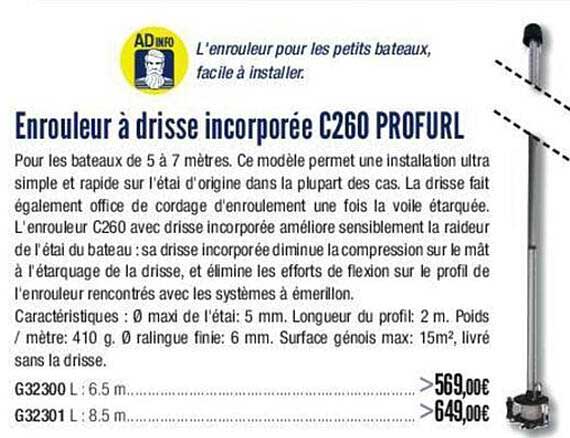 Enroudeur à Drisse Incorporée C260 Profurl