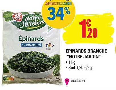 épinards branche "notre jardin"
