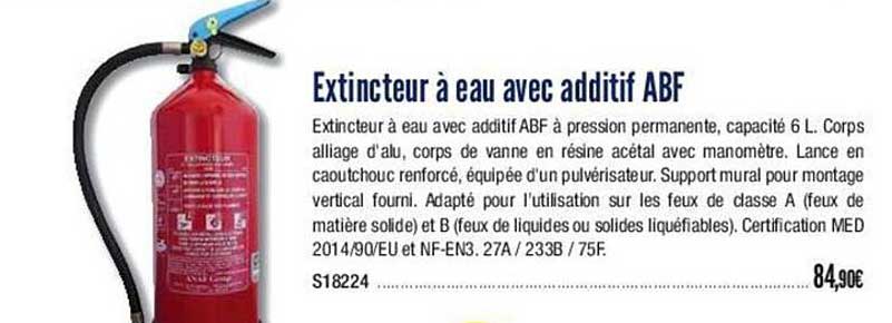 extincteur à eau avec additif abf