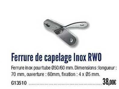 ferrure de capelage inox rwo