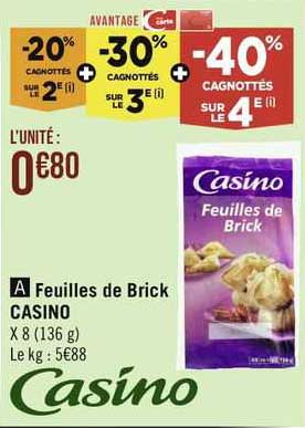 feuilles de brick casino
