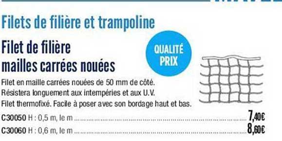 filet de filière mailles carrées nouées