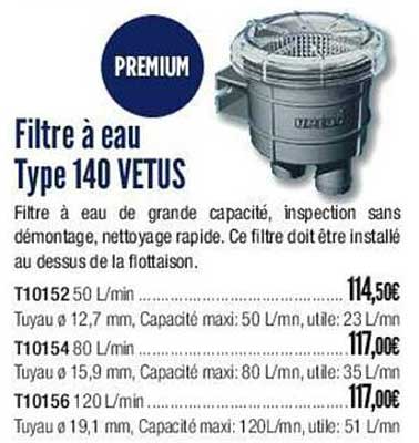 filtre à eau type 140 vetus
