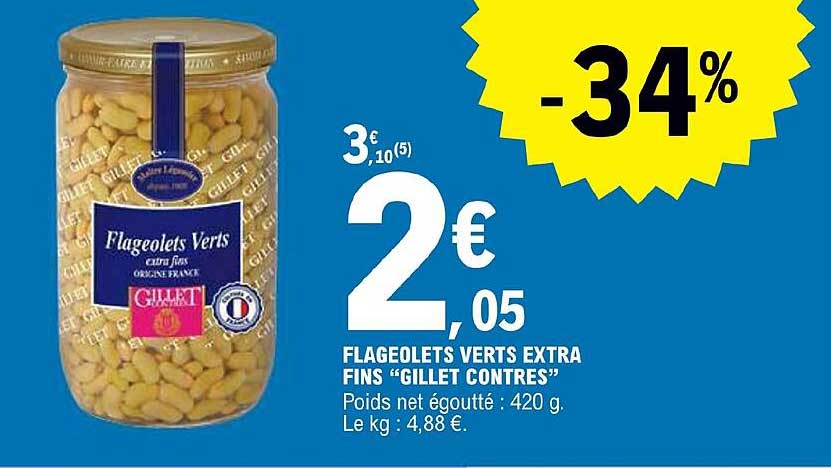 Flageolets Verts Extra Fins "gillet Contres"