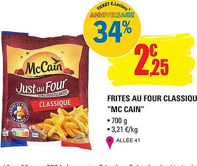 frites au foru classique "mc cain"