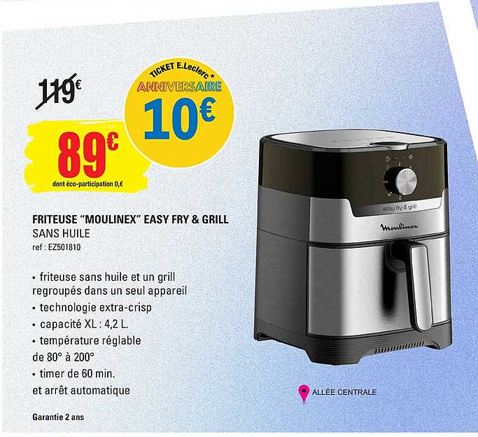friteuse "moulinex" easy fry & grill sans huile