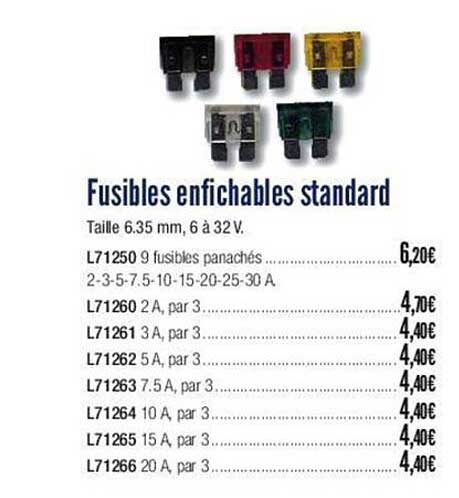 fusibles enfichables standard