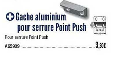 gache aluminium pour serrure point push