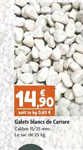 galets blancs de carrare
