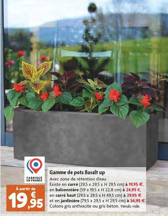 gamme de pots basalt up