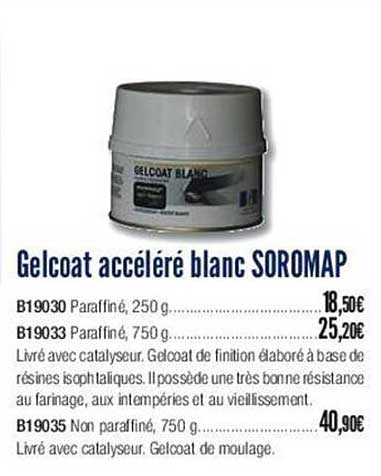 gelcoat accéléré blanc soromap