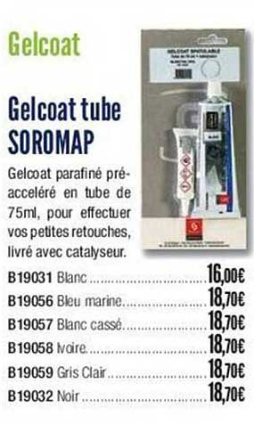 gelcoat tube soromap