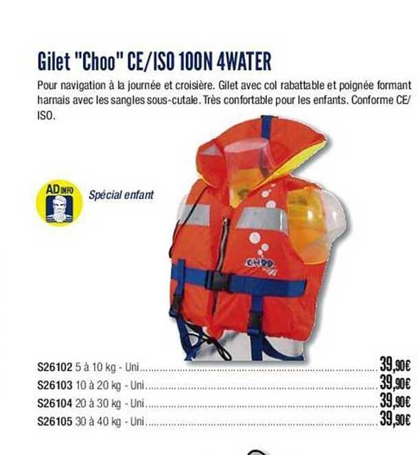 gilet "choo" ce/iso 100n 4water