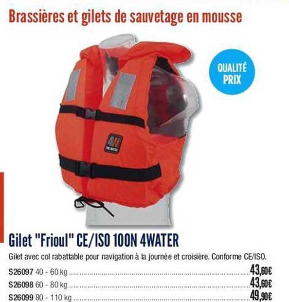 gilet "frioul" ce/iso 100n 4water