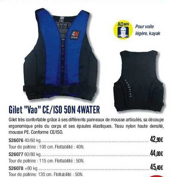 gilet "vao" ce/iso 50n 4water