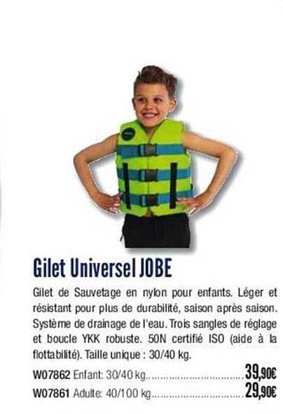 gilet universel jobe